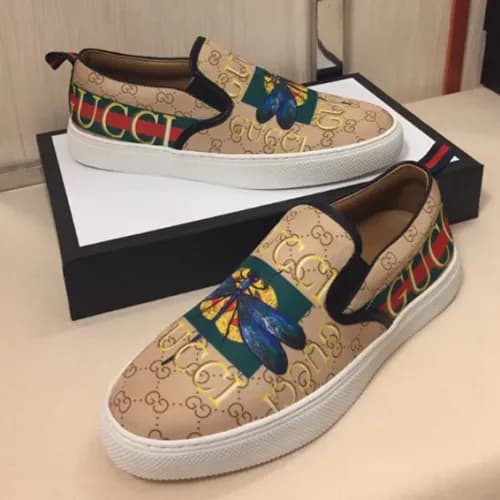 Gucci 2018 Mens dragonfly printing slip-on - 구찌 잠자… - 1