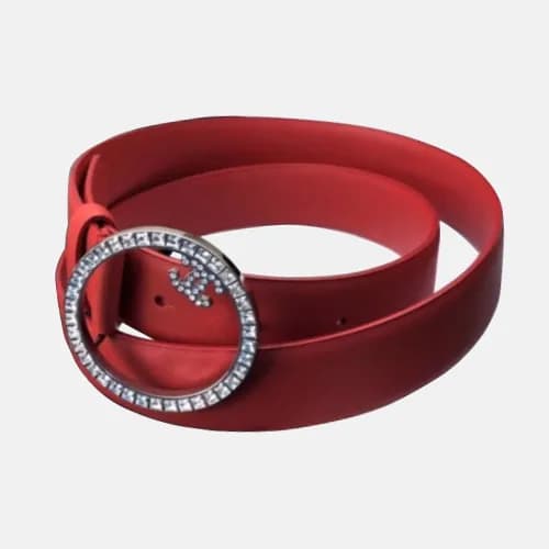 Chanel 2019 Ladies Satin CC Buckle Leather Belt - … - 1