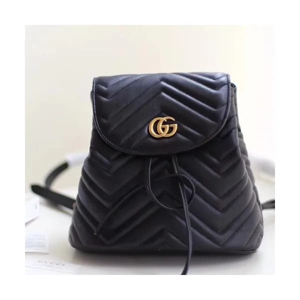 Gucci Marmont Matlase Women Leather Back Pack,19CM… - 1