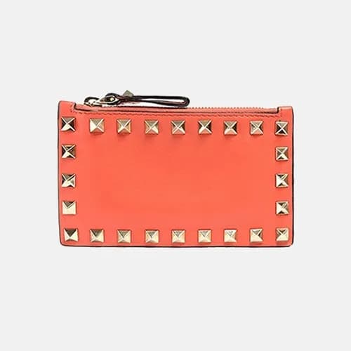 Valentino 2019 Womens Rockstud Leather Card Cace -… - 1