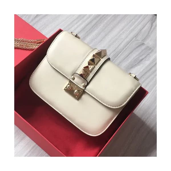 Valentino 2019 Leather Rockstud Box Shoudler Cross… - 1