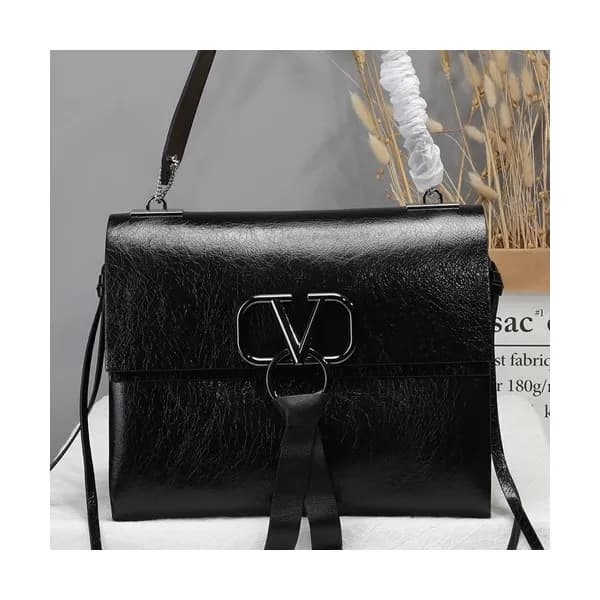 Valentino 2019 V-ring Large Leather Shoudler Bag,2… - 1