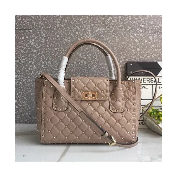 Valentino 2019 Leather Garavani Rockstud Tote Shou… - 1