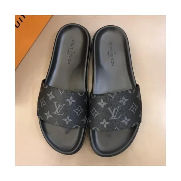 Louis Vuitton 2019 Mens Initial Logo Leather Slipp… - 1