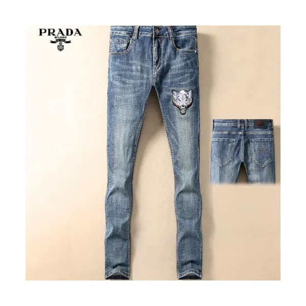 Prada 2019 Mens Logo Slim Fit Denim Pants - 프라다 남성… - 1
