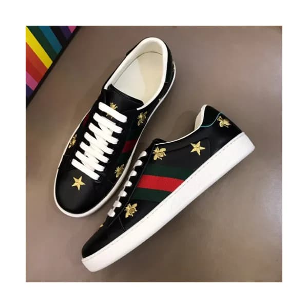 Gucci 2019 Mm/Wm Embroidery Ace Leather Sneakers -… - 1