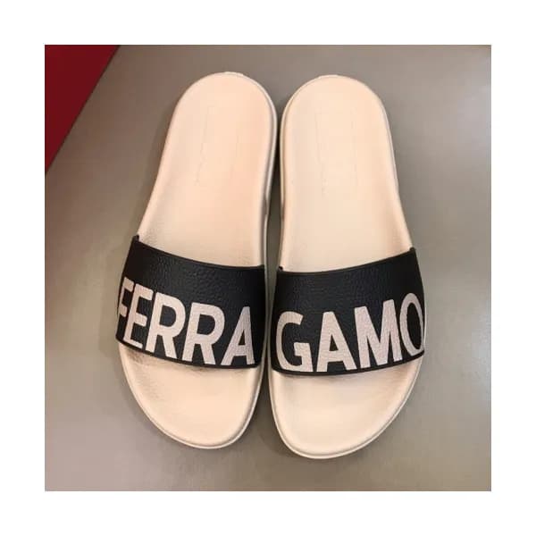 Salvatore Ferragamo 2019 Mens Logo Leather Slipper… - 1