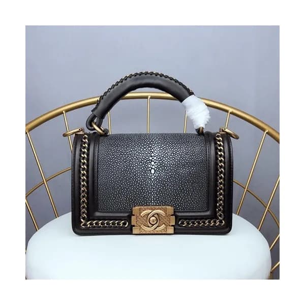 Chanel Leboy Leather Chain Tote Shoulder Bag ,25CM… - 1
