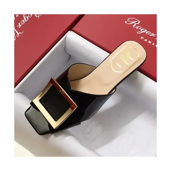 Roger Vivier 2019 Ladies Leather Middle-heel Slipp… - 1