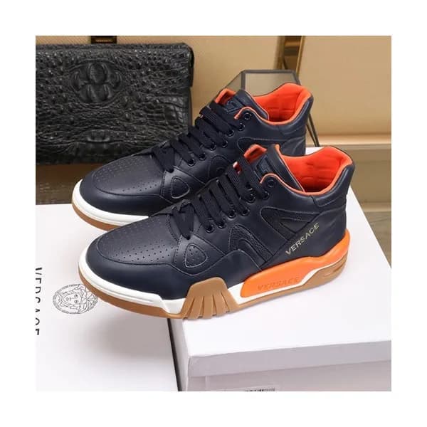 Versace 2020 Mens Leather Sneakers - 베르사체 2020 남성용… - 1