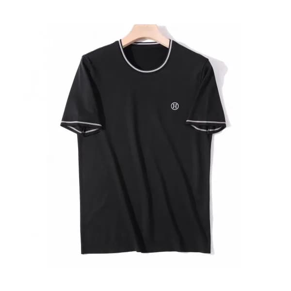 Hermes 2020 Mens Crew-neck Silket Short Sleeved Ts… - 1