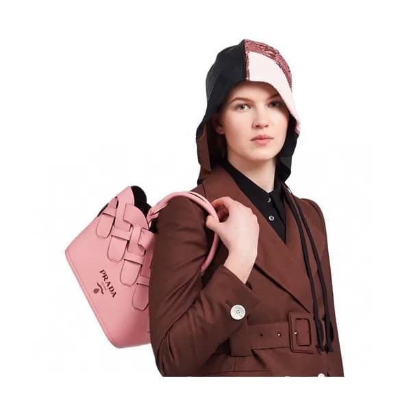 Prada 2020 Women Leather Bucket Tote Shoulder Bag … - 1