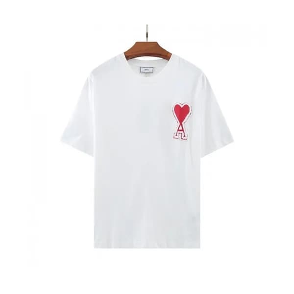 Ami Mm/Wm Casual Cotton Short Sleeved Tshirt Whit… - 1