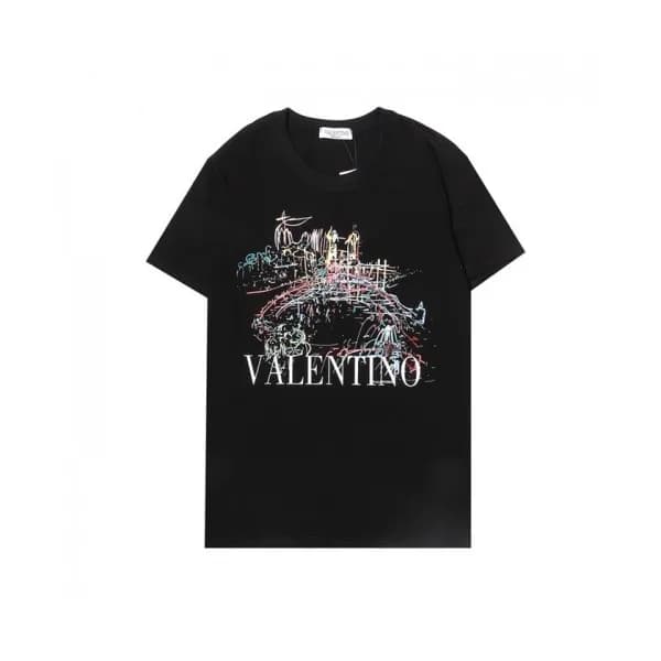 [인기템]Valentino Mens Logo Crew-neck Short Sleeved … - 1