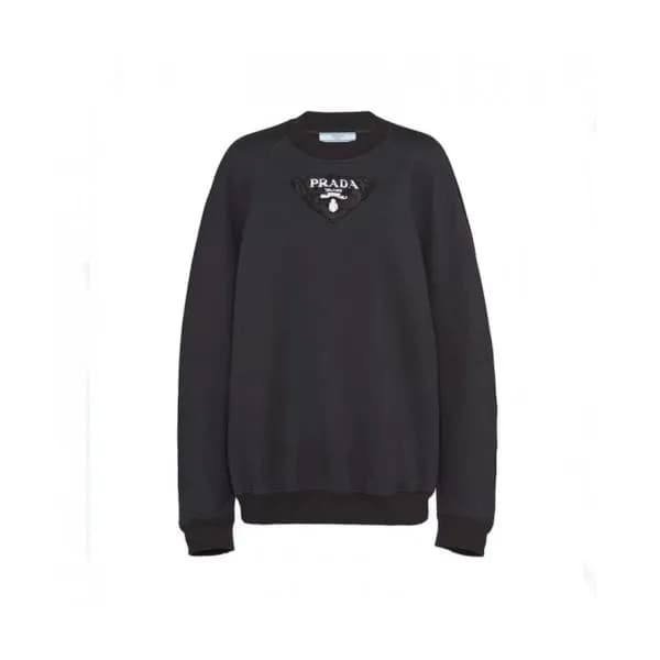 Prada Mm/Wm Crew-neck Cotton Tshirts Black - 프라다 … - 1