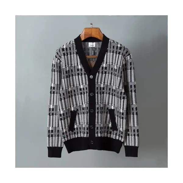 Burberry Mens Vintage V-neck Cardigan Black - 버버리… - 1