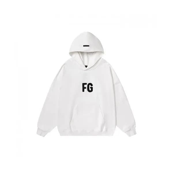 Fear of god Mm/Wm Logo Oversize Cotton Hoodie Whi… - 1