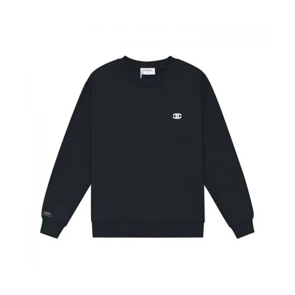 Chanel Mm/Wm Crew-neck Logo Cotton Tshirts Black … - 1