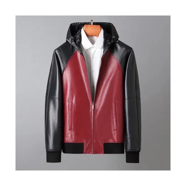 Armani Mens Classic Leather Jackets Black - 알마니 2… - 1