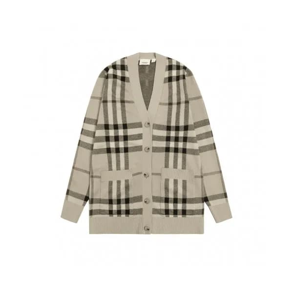 Burberry Unisex Vintage V-neck Cardigan Gray - 버버… - 1
