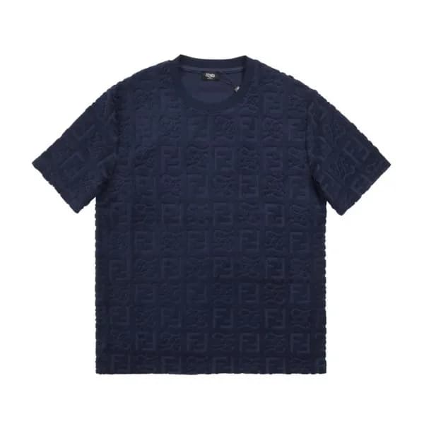 펜디 남성 크루넥 네이비 반팔티 - Mens Navy Tshirts - fen01156x - 1