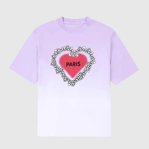 샤넬 여성 크루넥 퍼플 반팔티 - Womens Purple Tshirts - chl0875… - 1