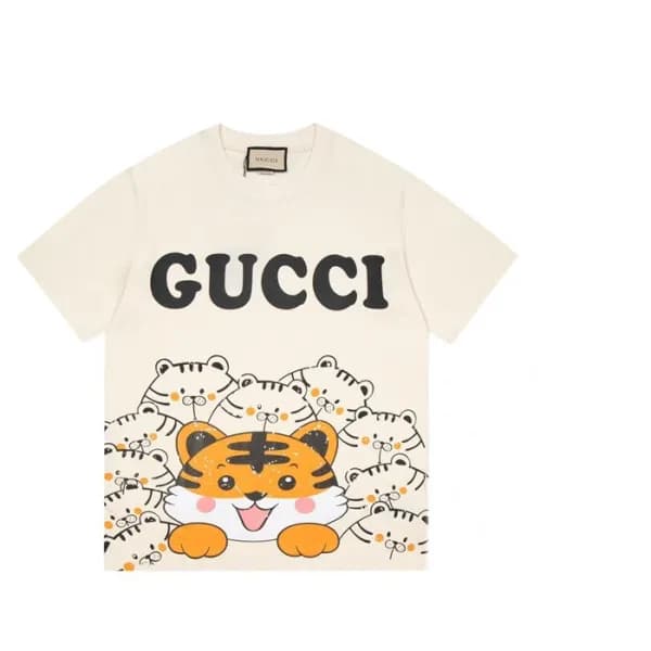 구찌 남성 크루넥 아이보리 반팔티 - Mens Iwory Tshirts - guc04723… - 1