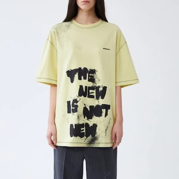 ADER 남/녀 모던 아이보리 반팔티 - Unisex Ivory Tshirts - ade0…
