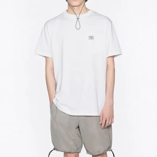 디올 남성 화이트 크루넥 반팔티 - Mens White Tshirts - dio01869x - 1