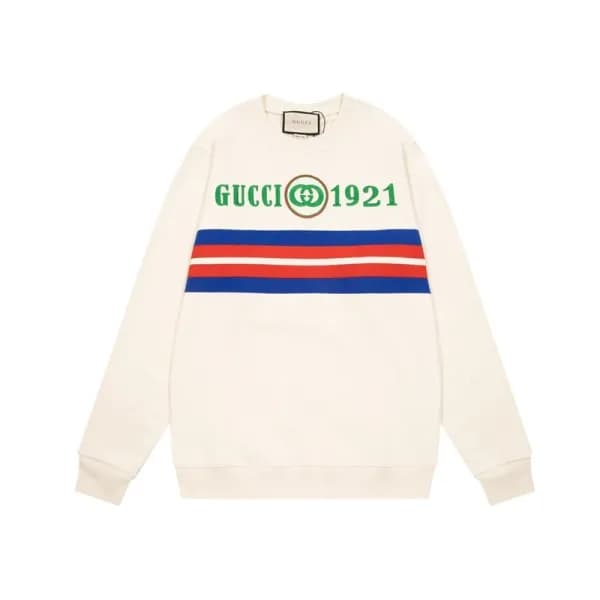 구찌 남/녀 캐쥬얼 아이보리 맨투맨 - Unisex Ivory Tshirts - Guc05… - 1