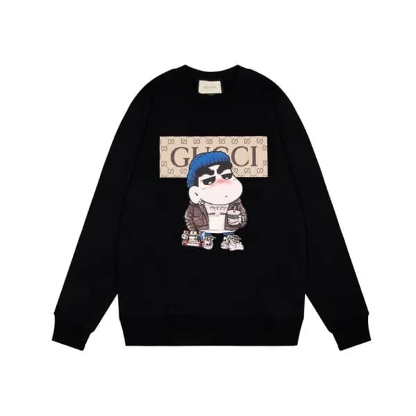 구찌 남/녀 캐쥬얼 블랙 맨투맨 - Unisex Black Tshirts - Guc0503… - 1