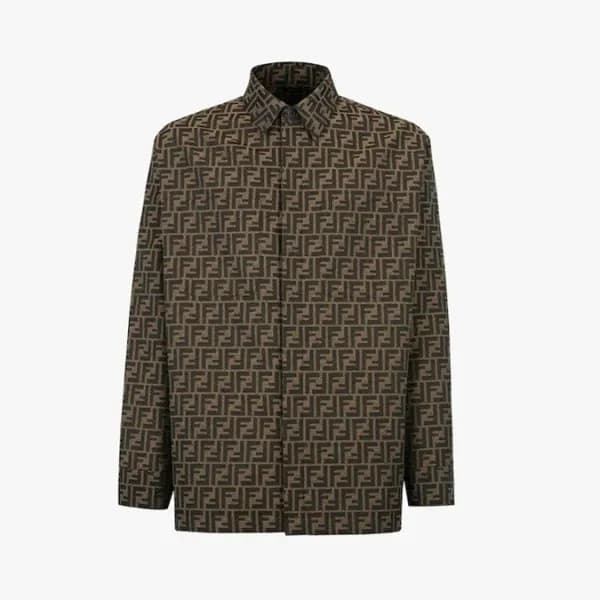 펜디 남성 클래식 브라운 셔츠 - Mens Brown Tshirts - fen01280x - 1