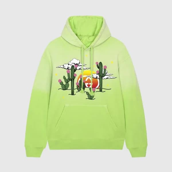구찌 남/여 트렌디 그린 후드티 - Unisex Green Hoodie - guc05158… - 1