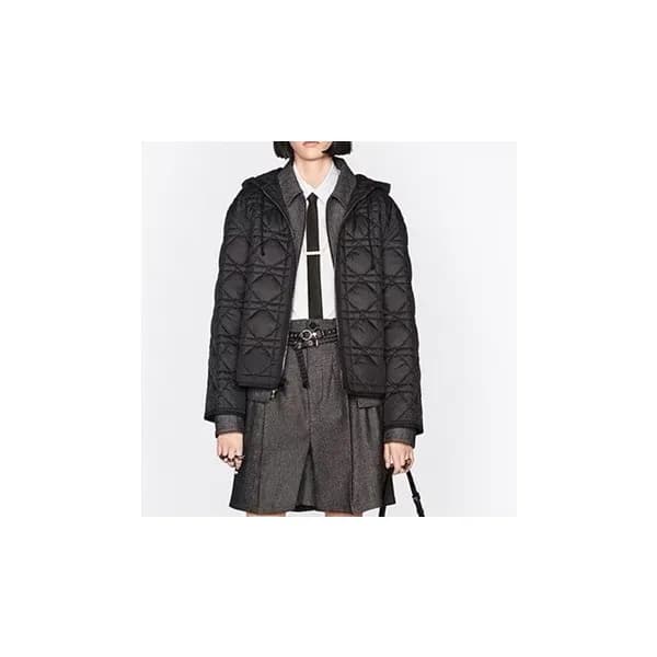디올 여성 블랙 후드 자켓 - Womens Black Jackets - dio02139x - 1