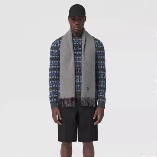 버버리 남성 그레이 머플러 - Burberry Mens Gray Muffler - bu39… - 1