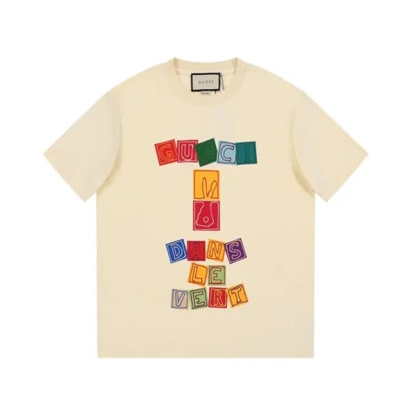 구찌 남/녀 아이보리 크루넥 반팔티 - Gucci Unisex Ivory Tshirts -… - 1