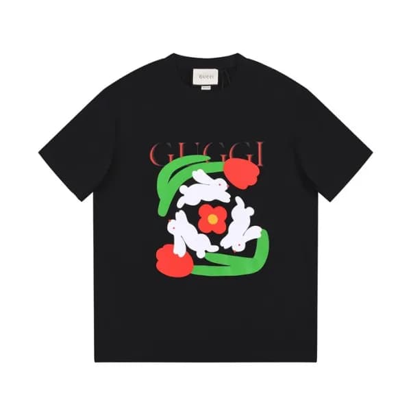구찌 남/녀 블랙 크루넥 반팔티 - Gucci Unisex Black Tshirts - g… - 1