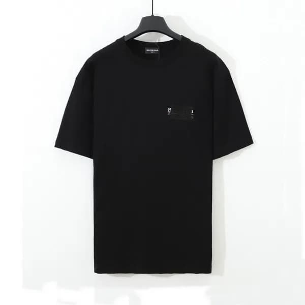 발렌시아가 남/녀 크루넥 블랙 반팔티 - Balenciaga Unisex Black Sho… - 1