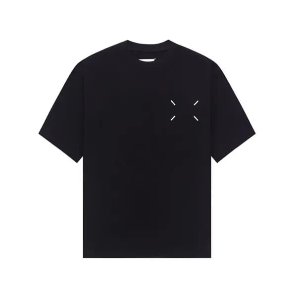메종마르지엘라 남/녀 크루넥 블랙 반팔티 - Maison Margiela Unisex Bl… - 1