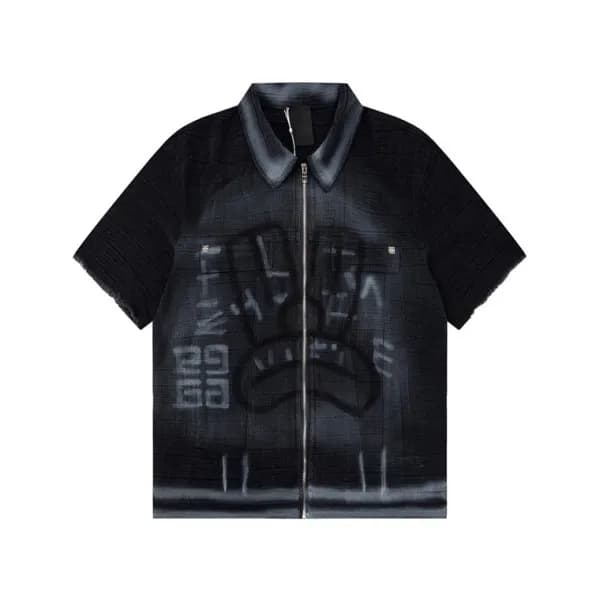 지방시 남성 블랙 폴로 반팔티 - Givenchy Mens Black Short Sleev… - 1