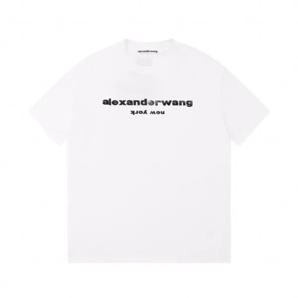 알렉산더왕 남성 화이트 반팔티 - Alexander wang Mens White Short… - 1