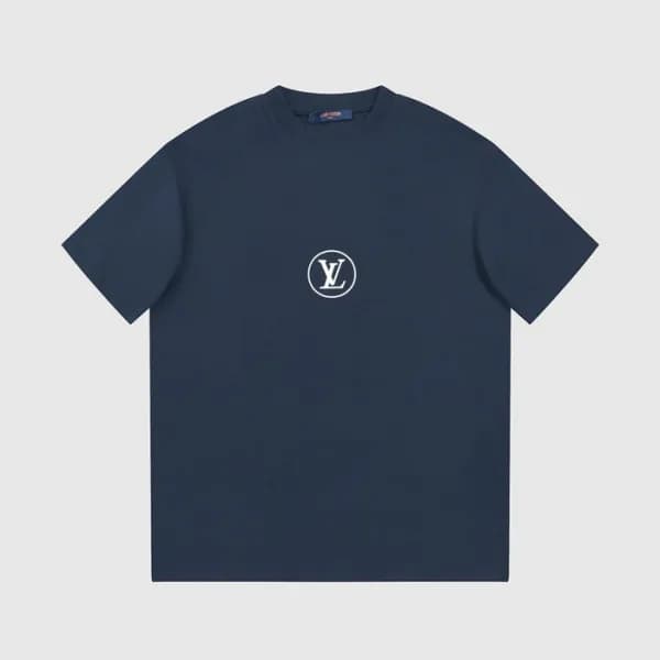 루이비통 남성 네이비 크루넥 반팔티 - Louis vuitton Mens Navy Shor… - 1