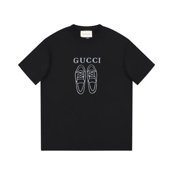 구찌 남/녀 블랙 크루넥 반팔티 - Gucci Unisex Black Short sleev… - 1