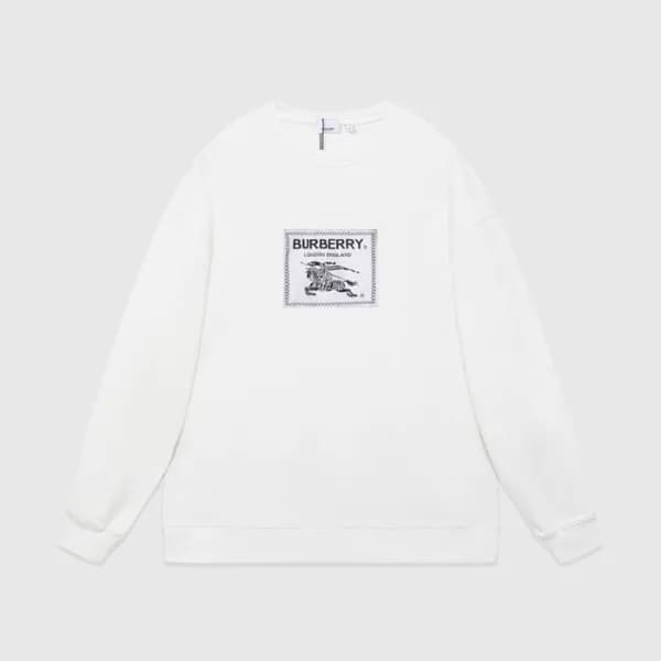 버버리 남성 크루넥 화이트 맨투맨 - Burberry Mens White Tshirts -… - 1