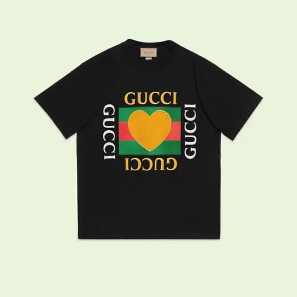 구찌 남/녀 블랙 크루넥 반팔티 - Gucci Unisex Black Short sleev… - 1