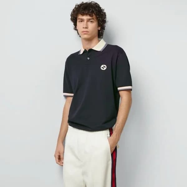 구찌 남성 네이비 폴로 반팔티 - Gucci Mens Navy Short sleeved T… - 1