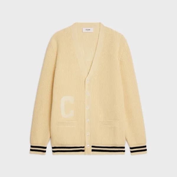 셀린느 남/녀 아이보리 브이넥 가디건 - Celine Unisex Ivory Cardiga…