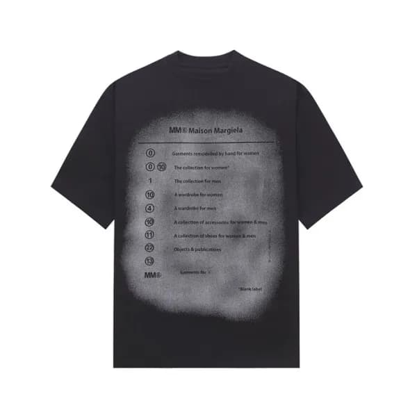 메종 마르지엘라 남/녀 블랙 반팔 티셔츠 - Maison Margiela Unisex Bl… - 1