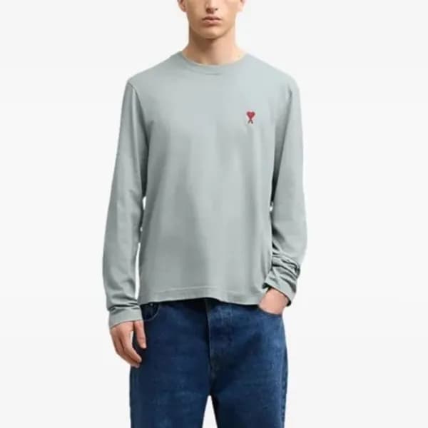 아미 남/녀 크루넥 긴팔티 - Ami Unisex Round Tshirt - amc5704… - 1