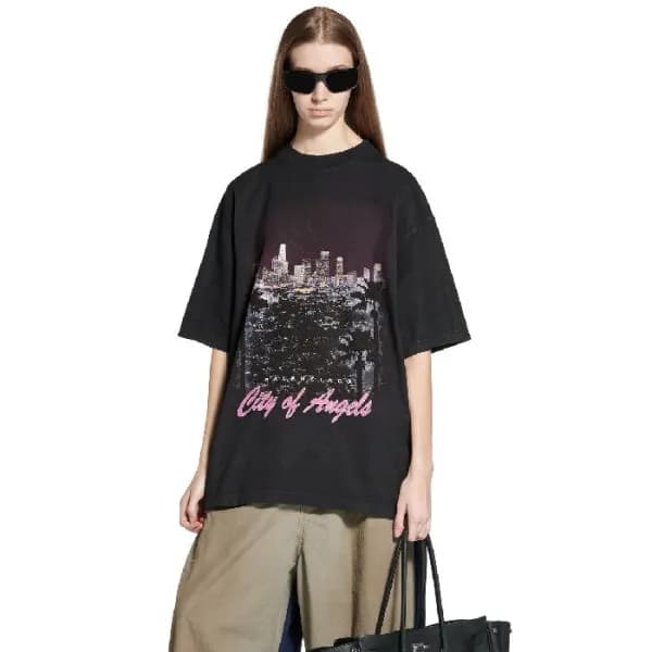 발렌시아가 여성 라운드 반팔 티셔츠 - Balenciaga Womens Round Tshi… - 1